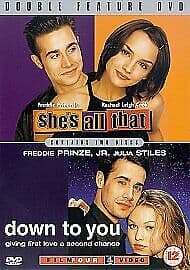 She’s All That/Down To You DVD (2003) Freddie Prinze Jr, Iscove (DIR) Cert 12 2 Pre-Owned Region 2