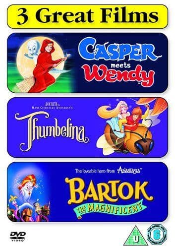 Casper Meets Wendy/Thumbelina/Bartok The Magnificent DVD (2007) Shelley Duvall, Pre-Owned Region 2
