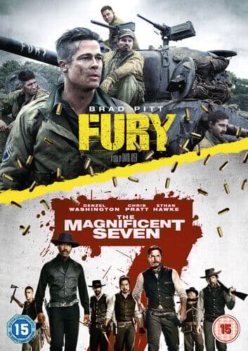 Fury/The Magnificent Seven DVD (2018) Brad Pitt, Fuqua (DIR) Cert 15 2 Discs Pre-Owned Region 2