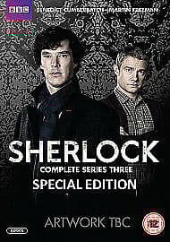Sherlock: Complete Series Three DVD (2014) Benedict Cumberbatch Cert 12 3 Discs Pre-Owned Region 2