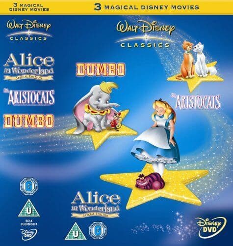 Alice In Wonderland (Disney)/Dumbo/The Aristocats DVD (2006) Clyde Geronimi Pre-Owned Region 2
