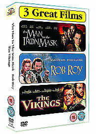 The Man In The Iron Mask/Rob Roy/The Vikings DVD (2007) Liam Neeson, Pre-Owned Region 2