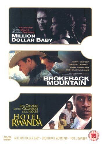 Million Dollar Baby/Brokeback Mountain/Hotel Rwanda DVD (2006) Heath Ledger, Pre-Owned Region 2