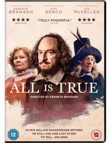 All Is True DVD (2019) Kenneth Branagh Cert 12 Region 2