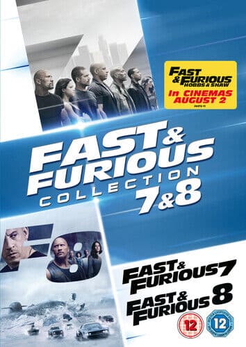 Fast & Furious 7 & 8 DVD (2019) Vin Diesel, Gray (DIR) Cert 12 2 Discs Region 2