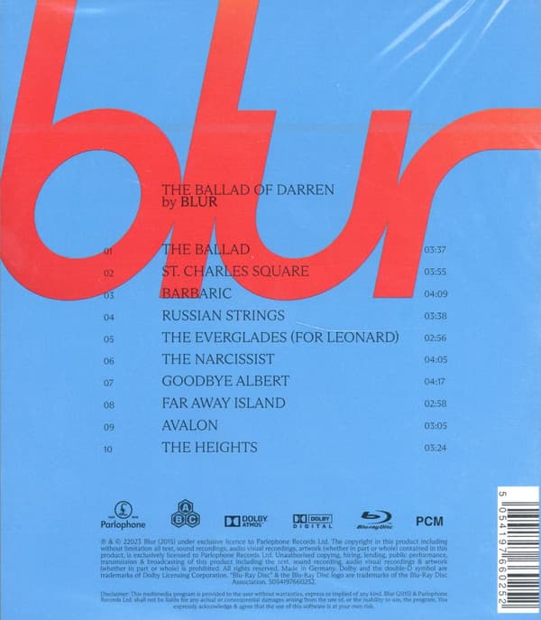 Blur: The ballad of Darren 2023 (Blu-ray Audio)
