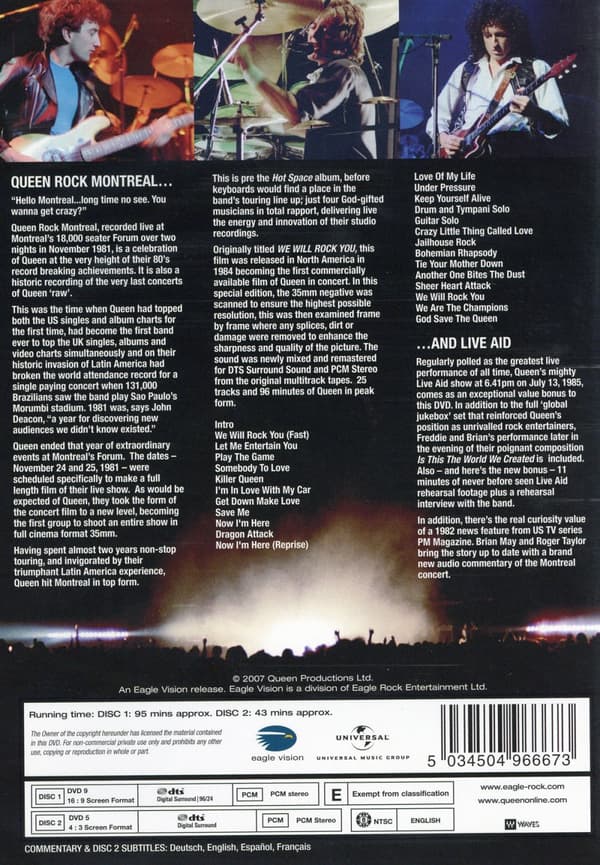 Queen: Rock Montreal & Live Aid (2 DVD)