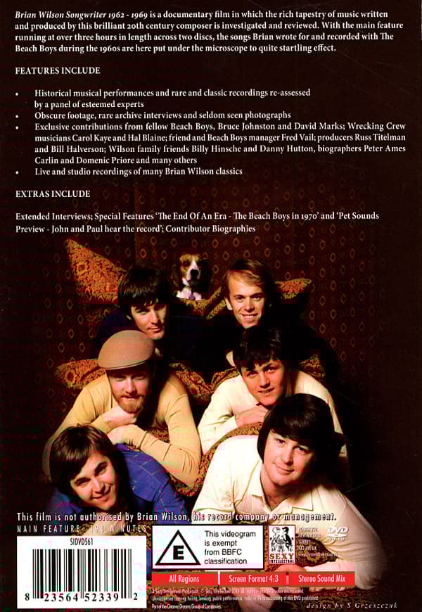 Wilson Brian: Songwriter 1962-69 (Dokumentär) (2 DVD)