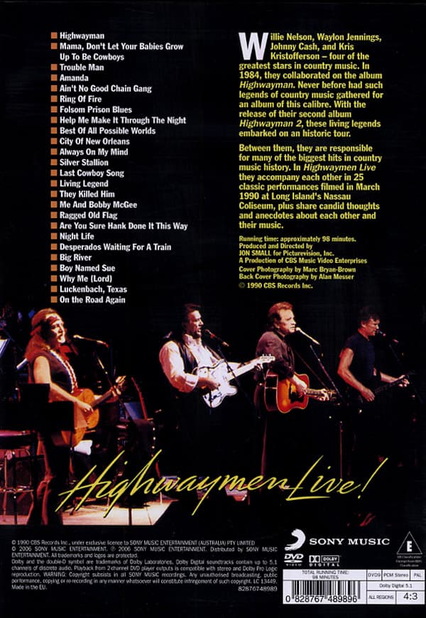 Highwaymen: Highwaymen live! 1990 (DVD)