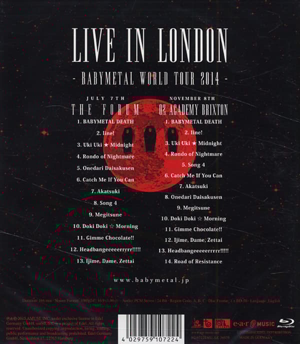 Babymetal: Live in London 2014 (2 Blu-ray)