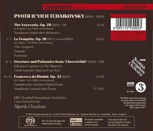 Pyotr Il’yich Tchaikovsky : Tchaikovsky: The Tempest/Francesca Da Rimini/The