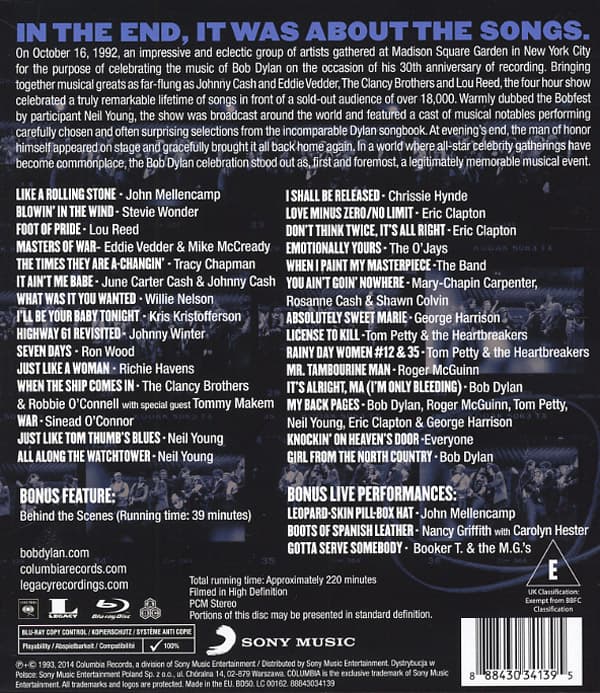 Bob Dylan 30th Anniversary Concert Celebration (Blu-ray)