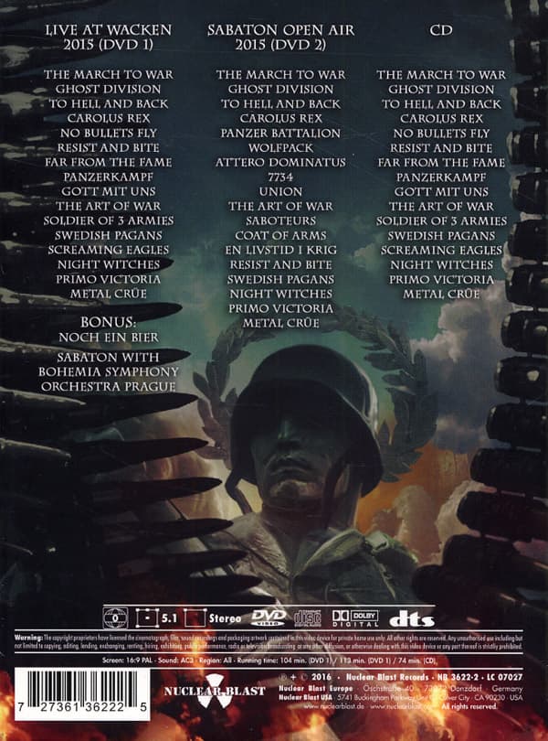 Sabaton: Heroes on tour (2 DVD + CD)