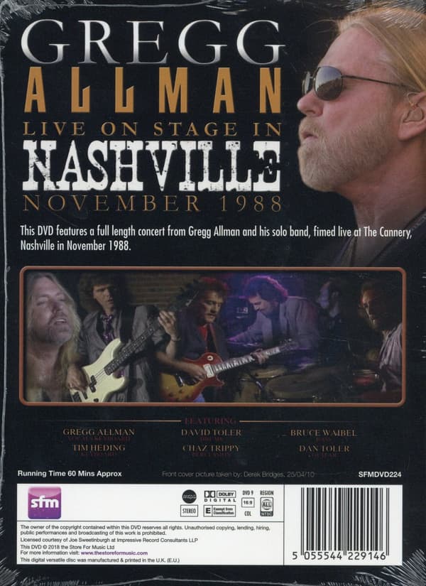 Allman Gregg: Live on stage in Nashville 1988 (DVD)