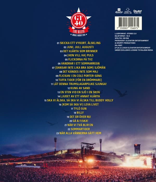 Gyllene Tider: GT40 - Live Ullevi 2019 (Blu-ray)