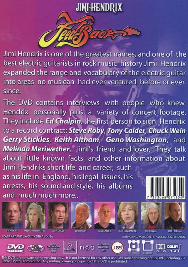 Hendrix Jimi: Feedback (Documentary) (DVD)