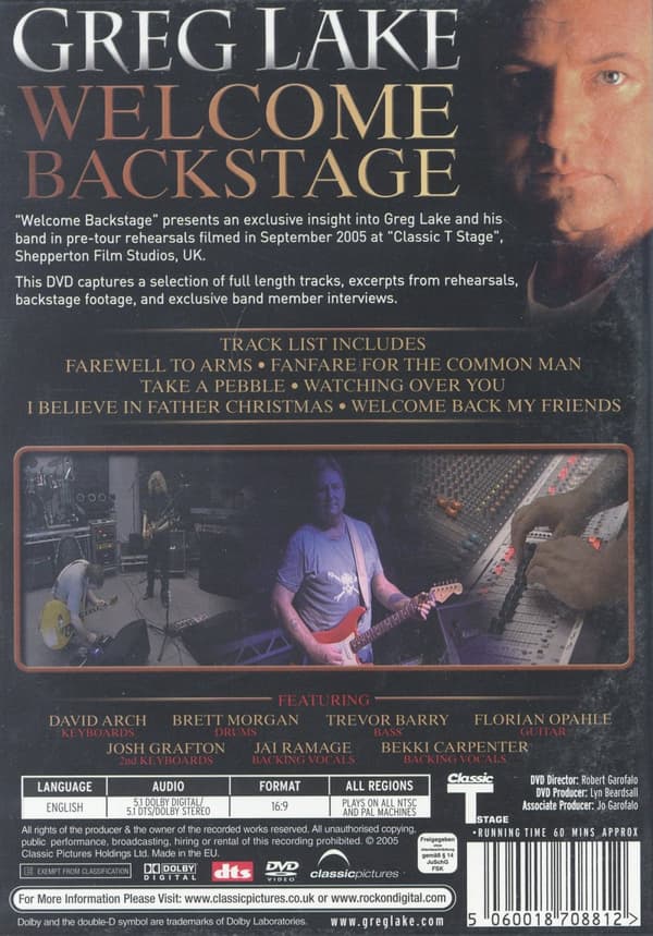 Lake Greg: Welcome backstage (DVD)
