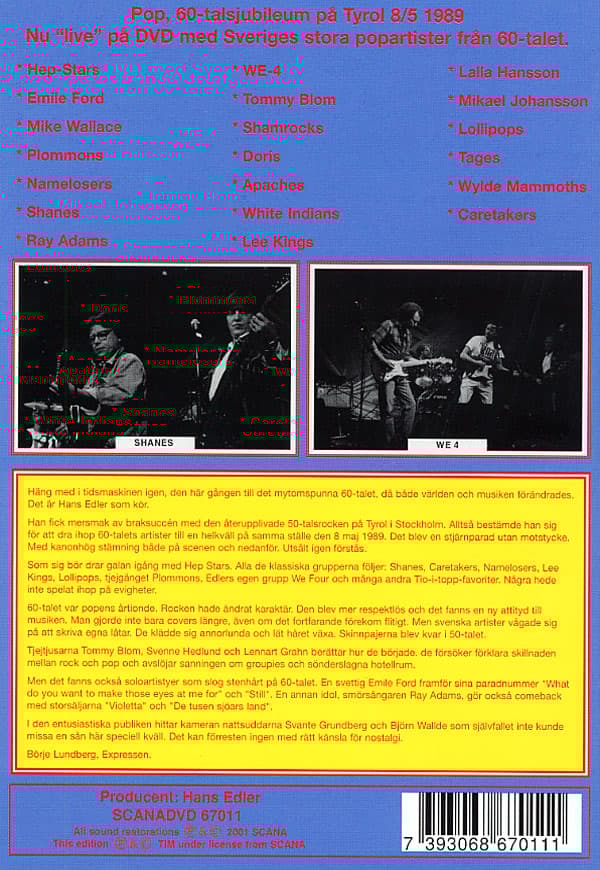 Live at Tyrol 1989 / 60-talspop (DVD)
