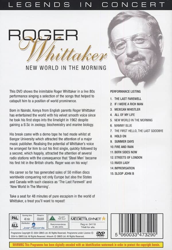 Whittaker Roger: New world in the morning - Live (DVD)