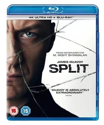 Split  (2017) James McAvoy, Night Shyamalan (DIR) cert 15 2 discs Blu-Ray Pre-Owned