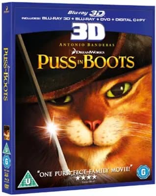 Puss in Boots (2012) Chris Miller cert U 3 discs Blu-Ray Pre-Owned