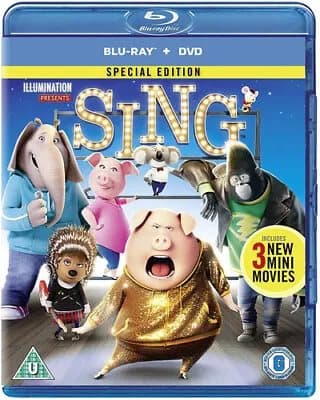 Sing  (2017) Garth Jennings cert U 2 discs  Blu-Ray Pre-Owned