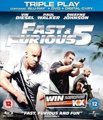 Fast & Furious 5 Dwayne Johnson, Lin (DIR) cert 12 2 discs Blu-Ray Pre-Owned