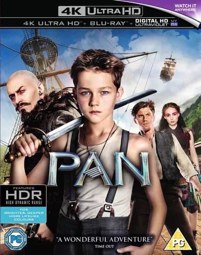 Pan  (2016) Hugh Jackman, Wright (DIR) cert PG 2 discs  Blu-Ray Pre-Owned