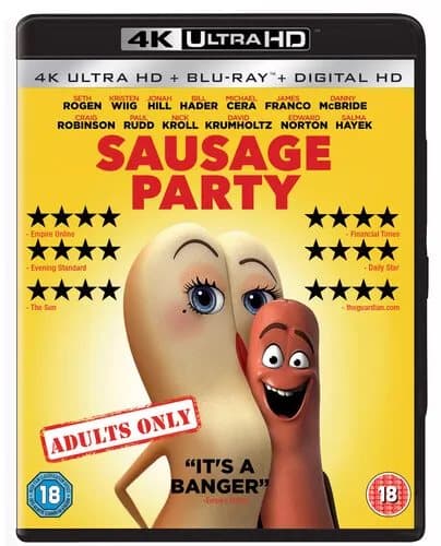 Sausage Party  (2016) Greg Tiernan, Vernon (DIR) cert 18 2 discs Blu-Ray Pre-Owned