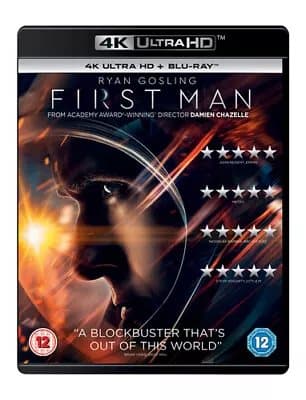 First Man  (2019) Ryan Gosling, Chazelle (DIR) cert 12 2 discs Blu-Ray Pre-Owned