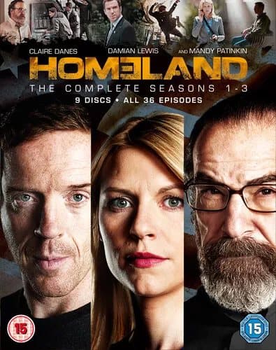 Homeland: The Complete Seasons 1-3  (2014) Claire Danes cert 15 9 discs Blu-Ray Pre-Owned