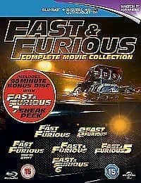 Fast & Furious 1-6/Fast & Furious 7 Sneak Peek  (2015) Paul Walker, Blu-Ray Pre-Owned