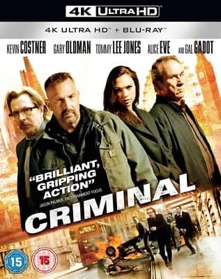 Criminal  (2018) Ryan Reynolds, Vromen (DIR) cert 15 2 discs  Blu-Ray Pre-Owned