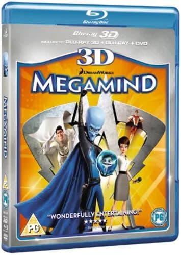 Megamind (2011) Tom McGrath cert PG 3 discs Blu-Ray Pre-Owned