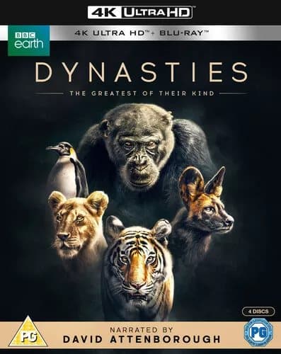 Dynasties (2018) David Attenborough cert PG 4 discs Blu-Ray Pre-Owned