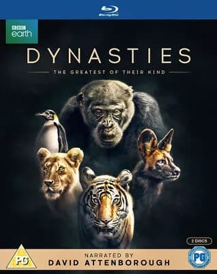 Dynasties  (2018) David Attenborough cert PG 2 discs  Blu-Ray Pre-Owned