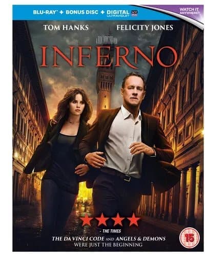 Inferno  (2017) Tom Hanks, Howard (DIR) cert 15  Blu-Ray Pre-Owned