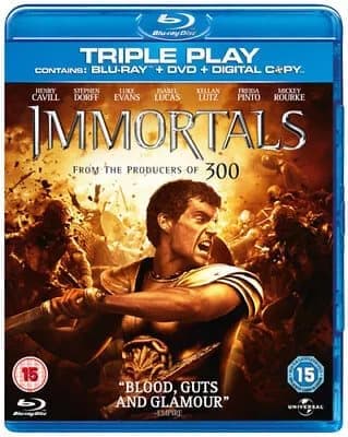 Immortals  (2012) Mickey Rourke, Singh (DIR) cert 15 3 discs  Blu-Ray Pre-Owned