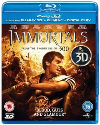 Immortals  (2012) Mickey Rourke, Singh (DIR) cert 15 3 discs  Blu-Ray Pre-Owned