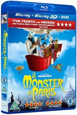 A Monster in Paris  (2012) Bibo Bergeron cert U 3 discs  Blu-Ray Pre-Owned