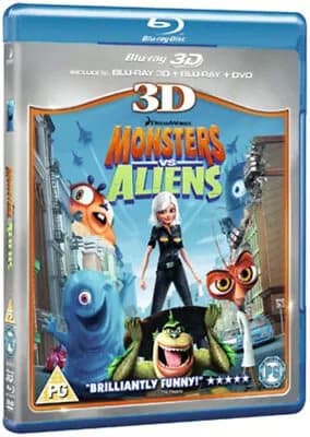 Monsters Vs Aliens  (2011) Rob Letterman, Vernon (DIR) cert PG 3 discs Blu-Ray Pre-Owned
