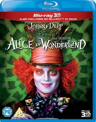 Alice in Wonderland  (2010) Mia Wasikowska, Burton (DIR) cert PG 2 discs Blu-Ray Pre-Owned