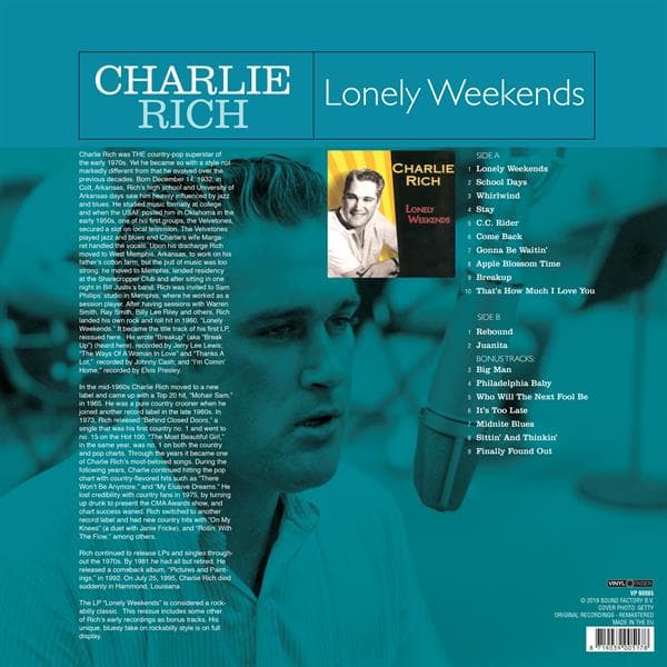 Rich Charlie: Lonely weekends (Vinyl LP)