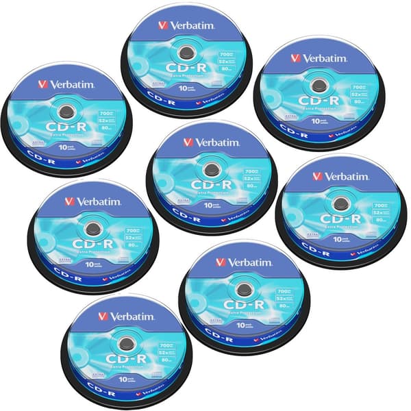 DVD-R 4.7GB, Snabb inspelningshastighet, Lång lagringstid,80 CD-R 700MB ++ billig
