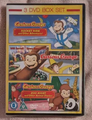 CURIOUS GEORGE 3 DVD BOX SET - ROCKET RIDE ZOO NIGHT MOVIE - Region 2 ...