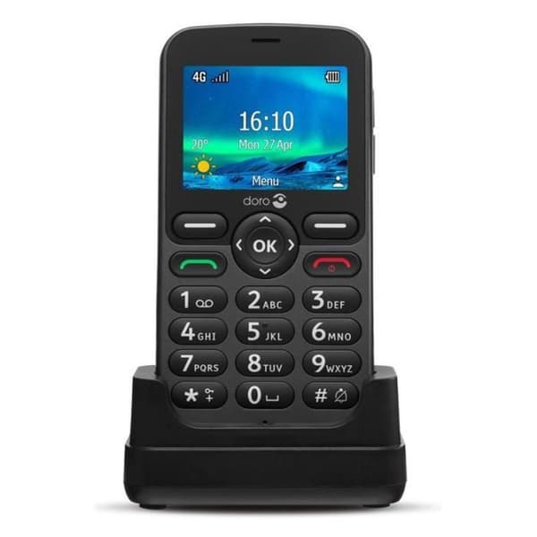 Doro 5860 2,4" senior mobiltelefon Grå grafit