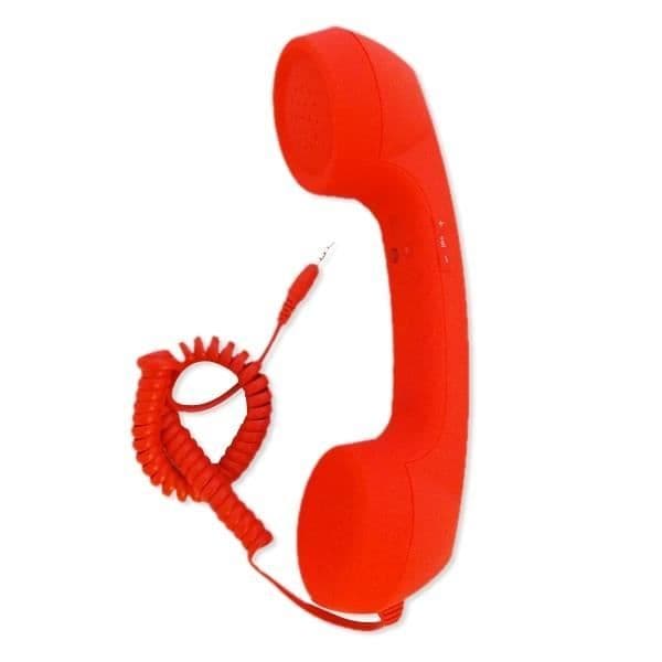 Kitsch fast telefonlur med sladd retrotelefon med högtalarmikrofon orange * Mått: 220 x 60 x 50 mm * Material: plast *