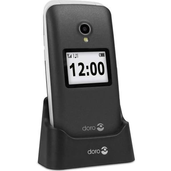 Doro 2424 mobiltelefon - Flip - 6,1 cm (2,4") - 3 MP - Bluetooth - 800 mAh - Grå, Silver Grå, Silver