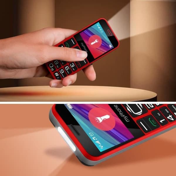 Seniortelefon myPhone Halo 3 FM Radio Laddstation Röd SOS-knapp