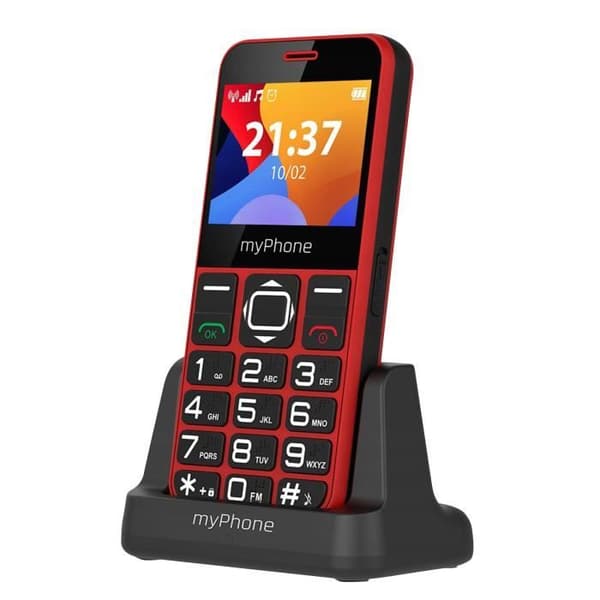 Seniortelefon myPhone Halo 3 FM Radio Laddstation Röd SOS-knapp